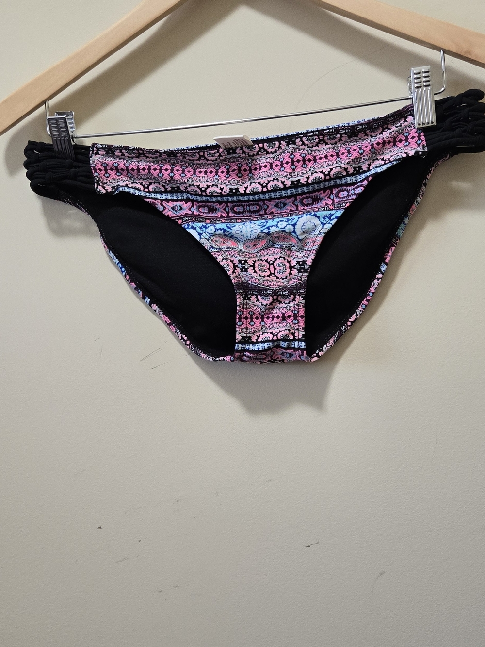 Arizona Jean Company Pink, Blue & Black Patterned Girls' Swim Bottoms